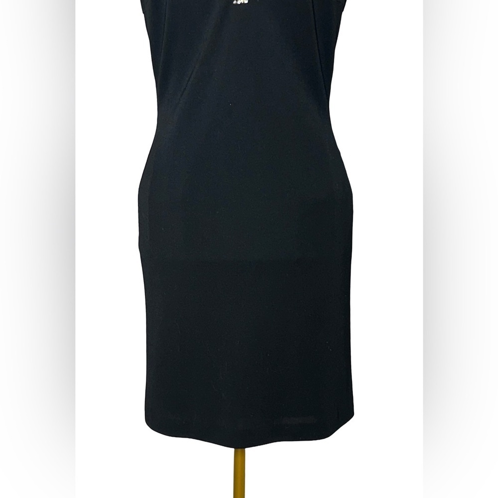Basix Black Label Sexy Cocktail V-Neck Mini Dress w/Gold & Silver Rhinestones, 0 - Picture 10 of 16
